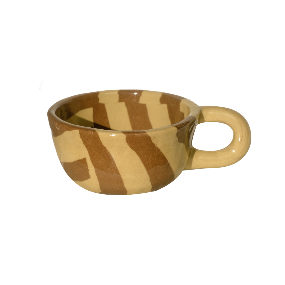 Pollygarden | Stripe Ginger Latte Mug