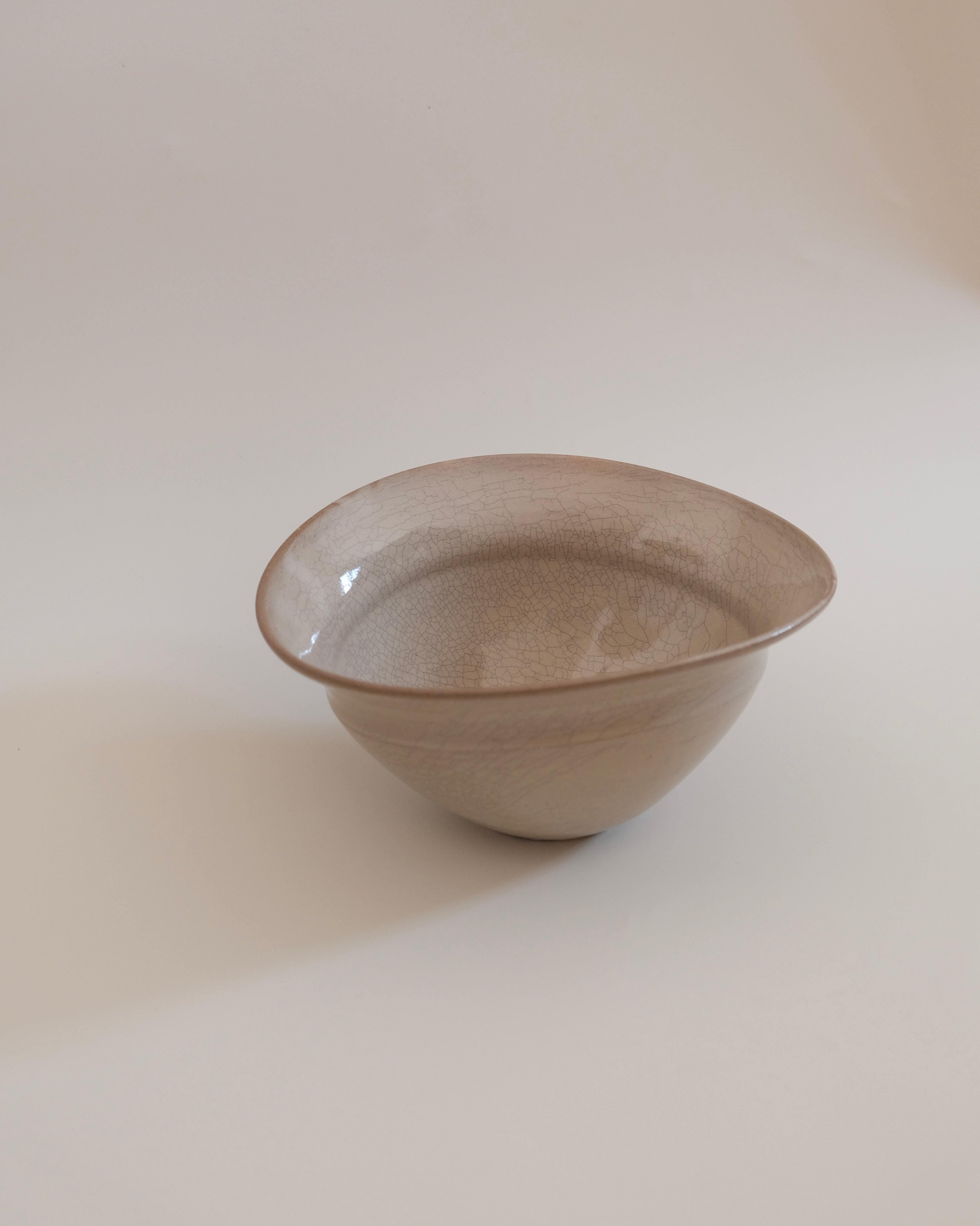 Fuminari Araga | Crackled Kohiki Basin-Shaped Large Bowl