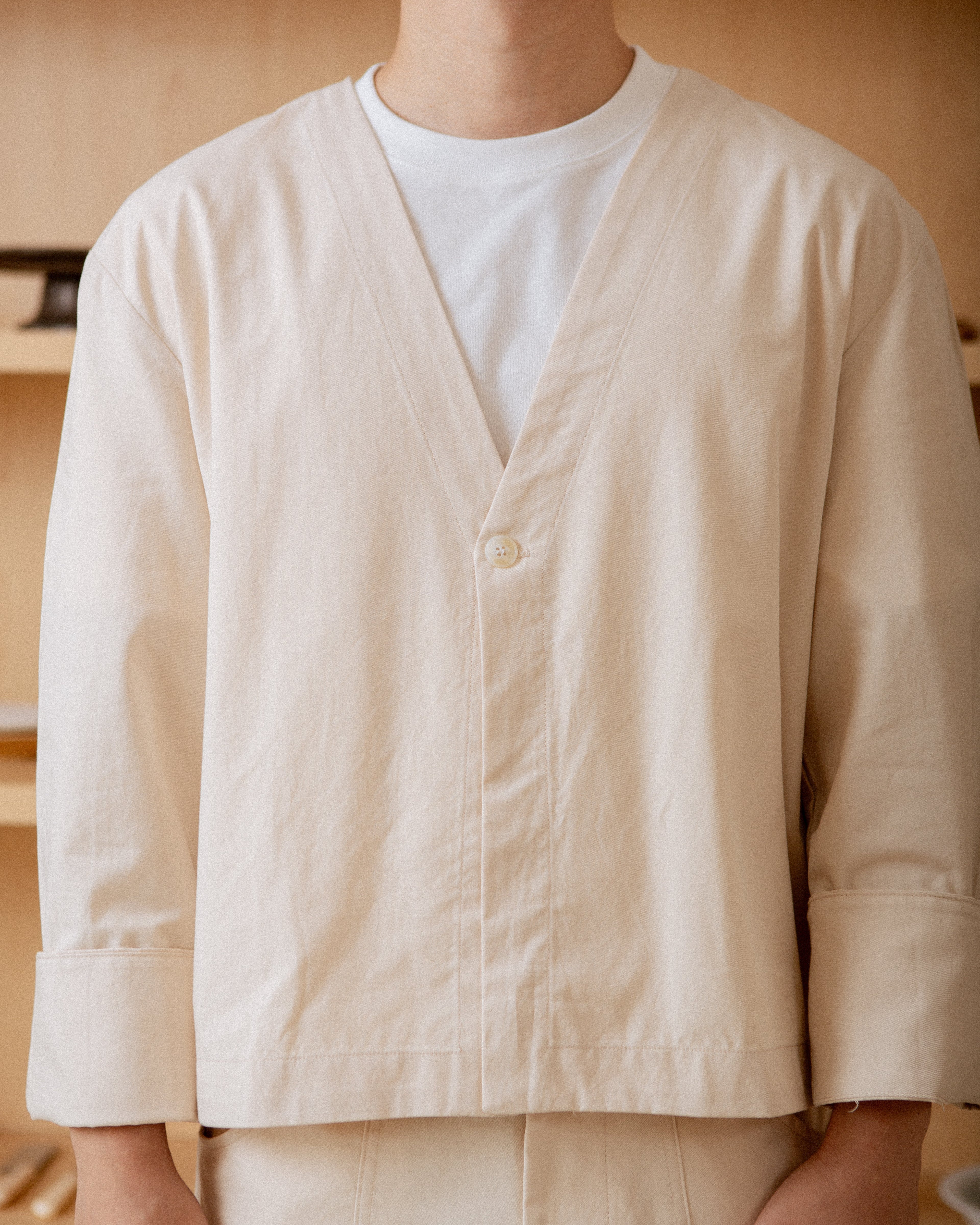 PEBL x late morning | Collarless Jacket