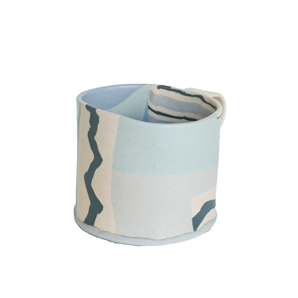Pollygarden | Blue Zigzag Paper Mug