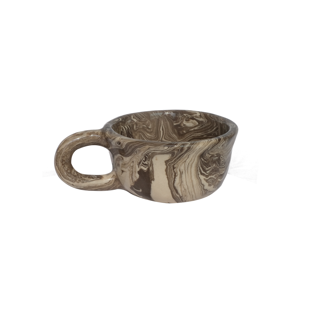 Pollygarden | Dark Brown Marble Latte Mug